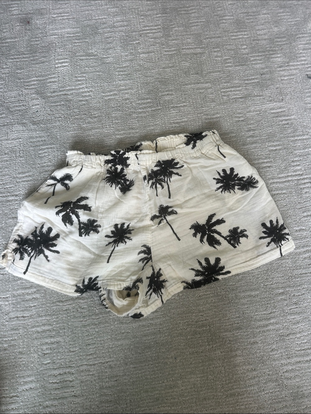 ASOS design White Palm-Print Cotton Shorts